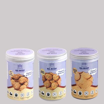 Combo Pack of Jeera Kodo (100 Gm), Bajra Khatai (100 Gm), Foxtail Cashew (150 Gm)