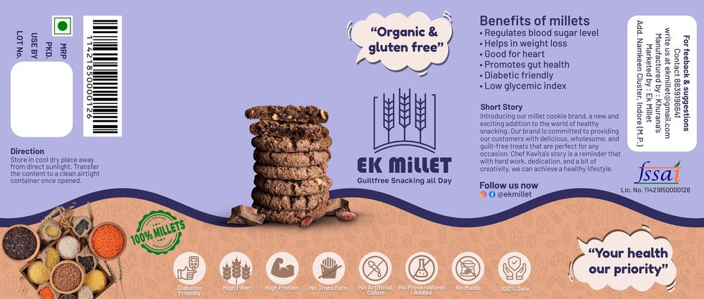 Combo Pack of Little Millet Chocolate Cookies (150 Gm), Bajra Khatai (100 Gm), Little Millet Beetroot Crackers (100 Gm)